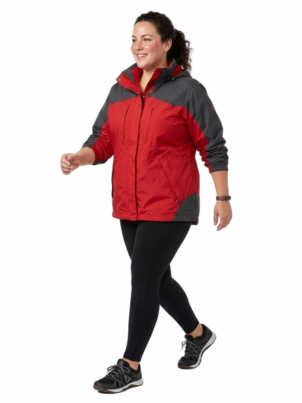 Columbia Sportswear Lady Woman XL Red Grey Activewear Fall Jacket Coat